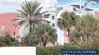 Busty Sophie flashing in Public