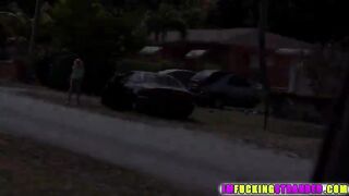 Lustful and blonde Kiera gets spotted and fucked by dude passing by