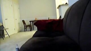 Dildo masturbation and orgasm on my couch