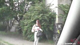 Bitch STOP - Outdoor sex with slutty redhead