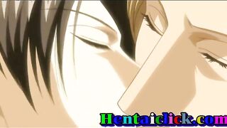 Handsome hentai gay hot kissed and anal sex