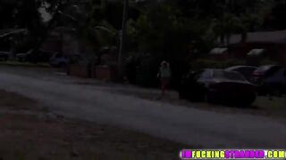 Petite and blonde Kiera Daniels totals her car and gets fucked