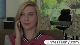 Petite teen Chloe is rammed by a massive dick on college sex