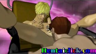 Horny hentai gay couple hardcore fucked act