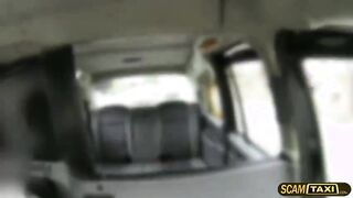 Sexy blonde horny chick bangs and facial in the backseat