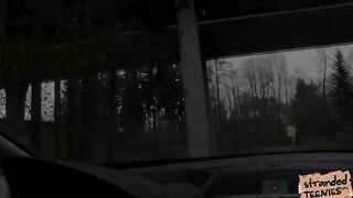 Teen hiker Karina Grand meets and gets fucked by a pervhy driver
