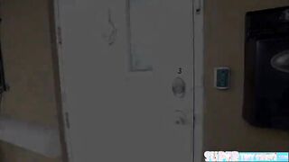 Short blonde Mia Scarlett gets her tight pussy fucked by pizza guy