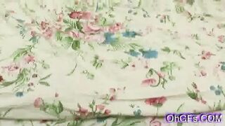 young hot blonde takes two swollen cocks