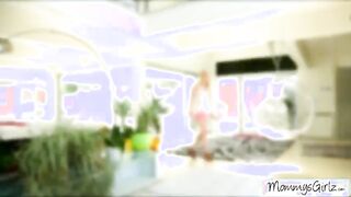 Teen blondie Allie masturbates joyfully with MILF Tanya