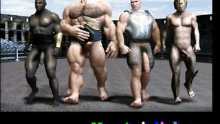 Huge hentai gay hunks hot group gangbanged