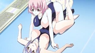 Two big titted hentai babes in swimsuits
