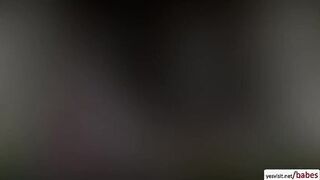 Brunette babe Kacey Lane delivers a blowjob to a big black cock