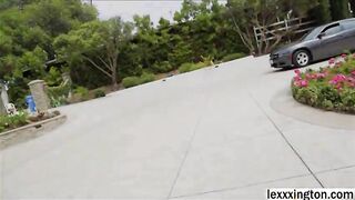 Hot babe Olivia Austin surprises Lex in an instant interracial sex