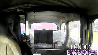 Naughty brunette fucks for a ride