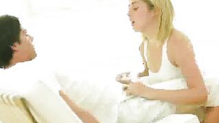 amazing young blonde slow sucking swollen cock