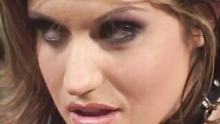 Brunette face fucked and gagged