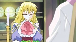 Sexy young blonde maid makes his swollen cock explode in her warm mouth