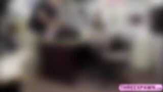 Bouncy ass babe is rides a cock in the shop and receives massive fucked