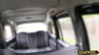 Perky tits chick gets pounded hard in the backseat of the cab