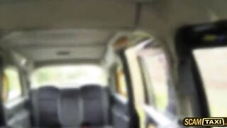 Skanky ebony chick deepthroats the new taxi driver