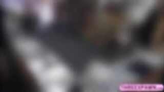 Sexy stunning MILF enjoys blowing fat huge horny cock in the shop for some cash