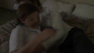 Asian doll gets felt up and tongue fucked before giving blowjob