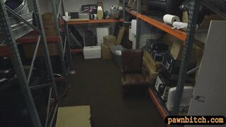 Hot blonde milf pounded in storage room