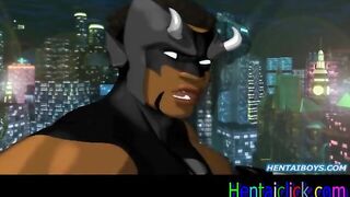 Huge muscular hentai gay hunk deep fucked