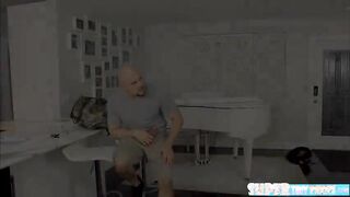 Tiny brunette Sadie Pop gets her pussy fucked on valentines day