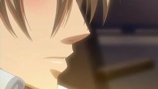 Horny hentai gay kissed and bareback fucked