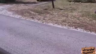 Stranded Babe Kiera Daniels gets her car totaled. A stranger saw her and gives her a ride. The guy start touching her sexy body. Kiera went to grab her dick and gives him a blowjob. Her pussy gets pounded by his wild cock and receive his manly jism. 