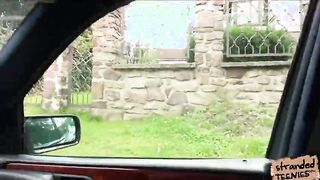 Amateur Babe Jessie swallows a strangers jizz in outdoor sex