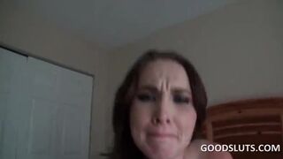 Busty college girl riding dick in reverse