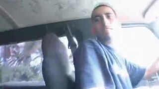 Arousing blonde talked into sex in the bus