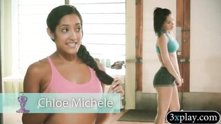 Trainer and sexy babes doing yoga naked