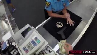 Big ass latina police woman wants to sell her weapon gets hammered