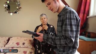 Mature chubby Christina and Sam Bourne together