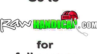 Guy without lower legs banging whore in the nature