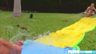 Playful babe Goldie Ortiz gets hammered hard in an outdoor scene