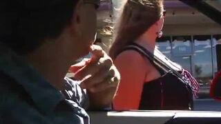 BBW Blonde Lady Blows Throbbing Pole