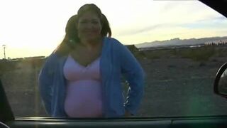 Chubby Brunette Babe Swallows Big Penis