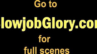 Brunette Ashli Ames makes her guy cum after glory hole blowjob