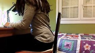 Fucking my dildo on a chair