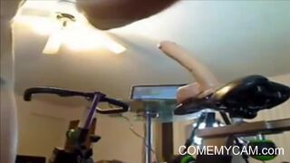 Teen Rides cock on bicycle from COMEMYCAM.com