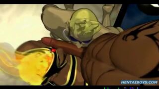 Hentai gay hunk group gangbanged and juiced