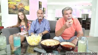 Handjob massage femdom cum Liza and Glen hammer the bases