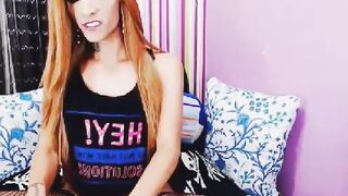 Seductive Hot Shemale Jerking her Big Cock