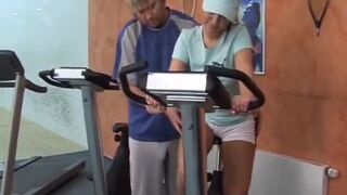 Two blonde slut fucked Sascha anal penetrated by fitness instructor