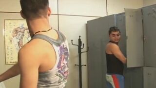 Hunky Latino got his tight anus stuffed by his Gym partner