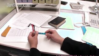 Japanese secretary horny for cock in her MILF pussy